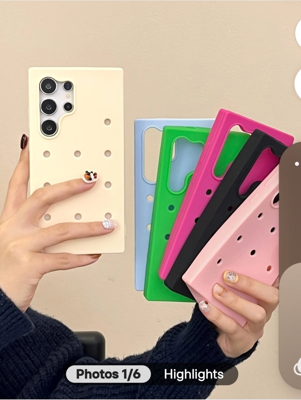 Silicone Phone Case with Hole Pattern - Multiple Colors